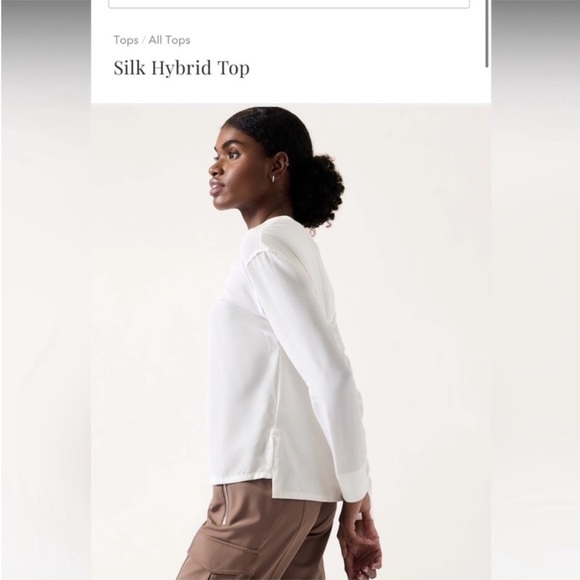 ATHLETA Silk Hybrid Top in White - Picture 2 of 6